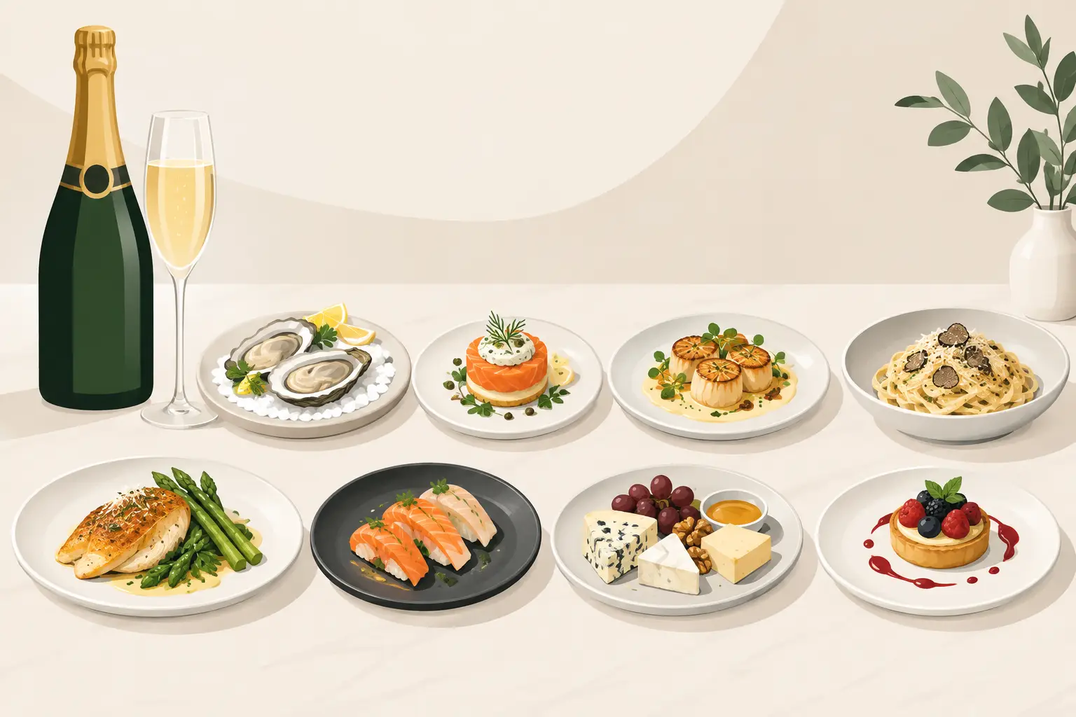 Champagne Pairing Example: 8 Menus That Work